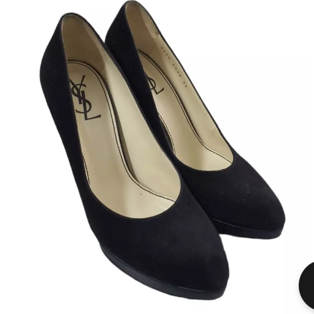 Yves Saint Laurent Rive Gauche Tribtoo Black High Heels Pumps
Suede Size 37YSL